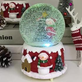 Glass Christmas Lantern Snow Globe For Christmas Decoration