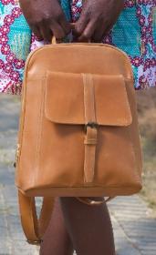 Genuine leather ladies backpack