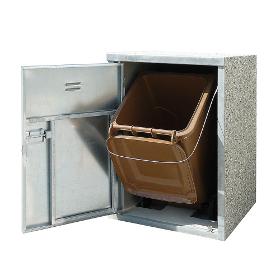 Station for waste bins 1x plastic
