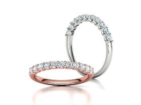Half Eternity U-shaped prongs band 11 stone diamond ring
