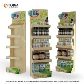 Grocery products plywood rack