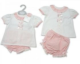 Baby Girls Spanish Style 2 Pieces Set with Bows 