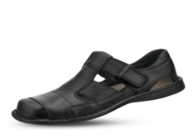 Men's sandals in black with velcro
