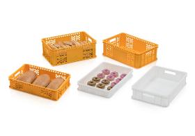 Containers for bakery, delicatessen, confectionery boxes
