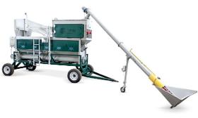 Mobile grain cleaner OBC-355CMA with cyclone and auger