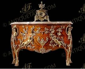 Regency commode a pipee des oiseaux by Charles Cressent