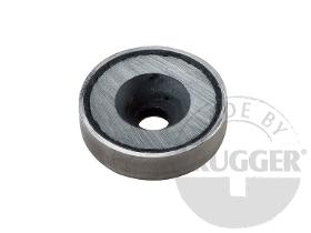 Flat pot magnets hard ferrite, with bore and counter