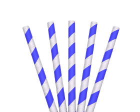 White Blue Straw