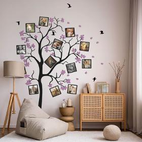 Family Tree With Purple Flowers