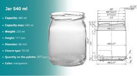 Glass jars 540 ml