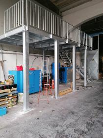 Ladders and mezzanines for industrial warehouses