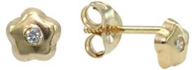 Gold flower stud earring