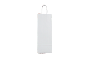 Paper Bag Bottle Holder White Twisted