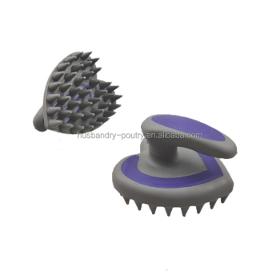 Curry comb horse massage brush with rubber-coated