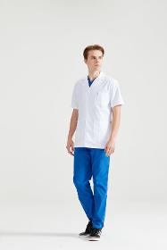 White medical gown, short, for men - Model Dr. Rever Summer