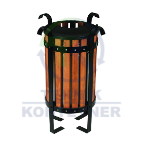 Wooden Coated Laminate Outdoor Dustbin Without Ashtray