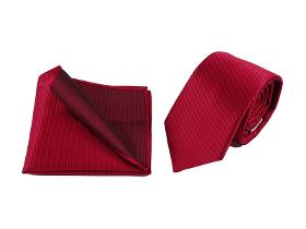 Men's Handmade Italian Microfiber Tie Set, 150x7cm-Bordeaux