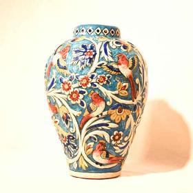 Handpainted Relief Vase
