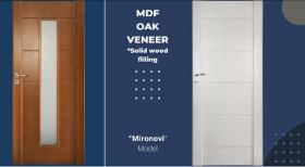 Interior door from Oak Veneer MDF with solid wood filling