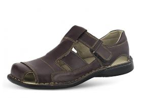Men's sandals in brown with velcro