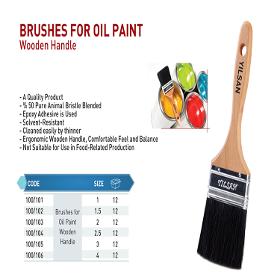 Brushes for oil paint wooden handle