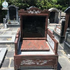 Chineses Style Monument Red Granite Tombstone