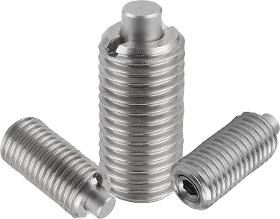 Spring plungers with hexagon socket and flattened thrust pin