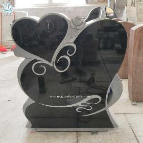 Granite Tombstone Heart Engraved Monument