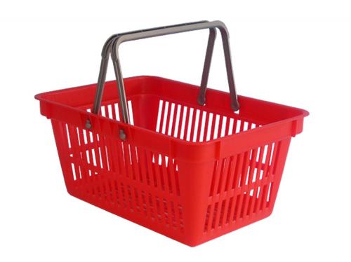 Plastic hopping basket with two handles