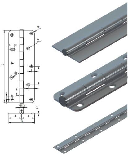 Piano hinges, continious hinges