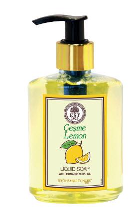 Organic Olive Oil Liquid Soap Cesme Lemon 250 ml Plastic Bottle
