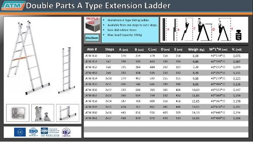 Double Parts A Type Extension Ladder