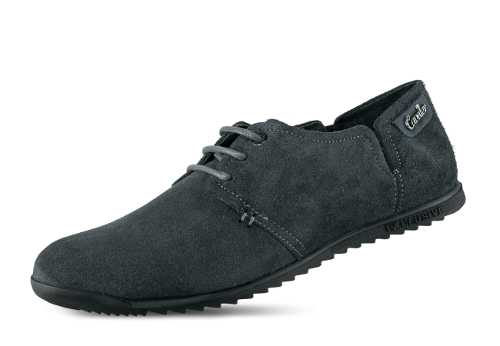 Male footwear in grey chamois leather