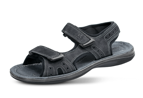 Men's sport sandals made of black nubuck