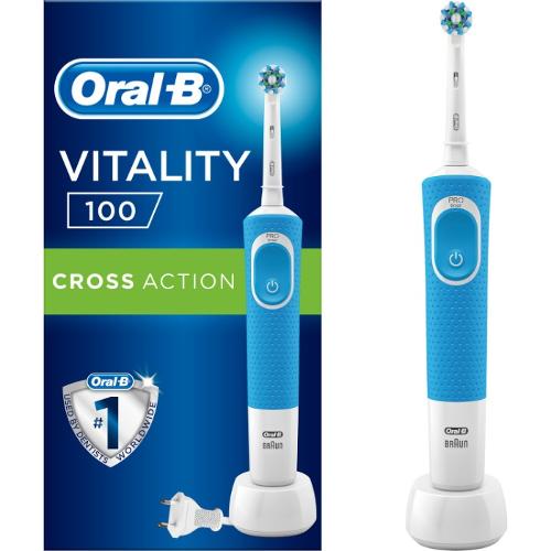ORAL-B VITALITY 100 CROSS ACTION BLUE CHARGEABLE TOOTH BRUSH