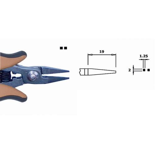 Strong, smooth, pointed, short nose pliers, ESD