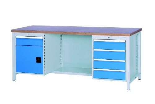 Workbench 2000 with 5 drawers and 1 hinged door