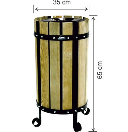 2101 Wooden Decorated Trash Can