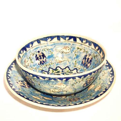 Handpainted Bowl and Plate