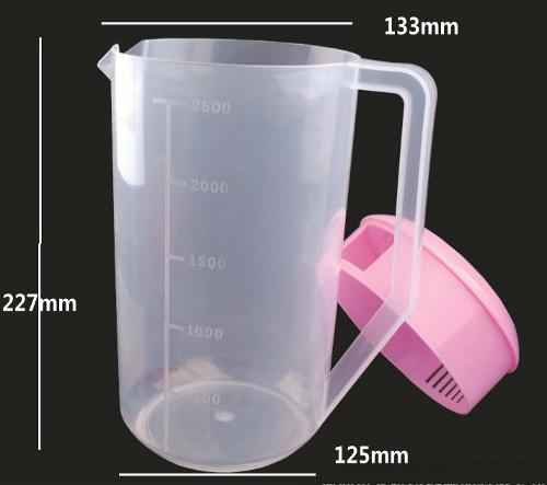 2500ml Plastic measured cup/ pitcher with cap 