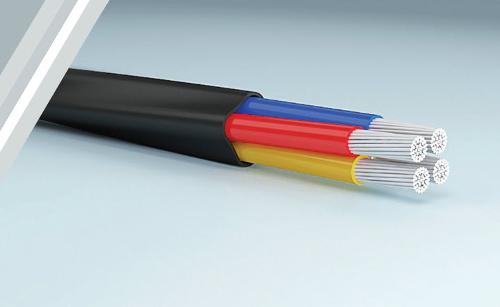 Power cable with aluminum core polyvinylchloride insulationand polyvinylchloride