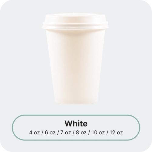 Single Wall Paper Cups White