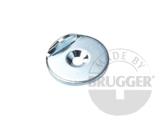 Metal disc with bore and counter bore, stop edge 90°
