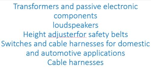 Transformers, passive electronic components, cable harnesses