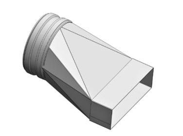 FLAT VENTILIATION DUCTS ASYMMETRIC ADAPTER
