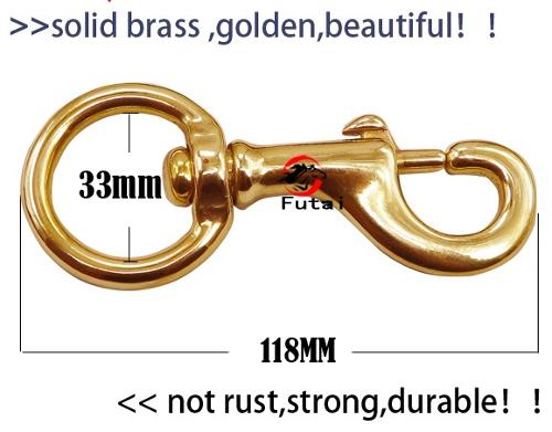solid brass swivel bolt snap for horse lead rope