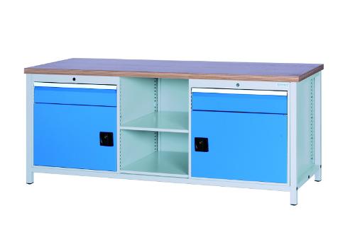 Workbench 2000 with 2 drawers and 2 hinged doors