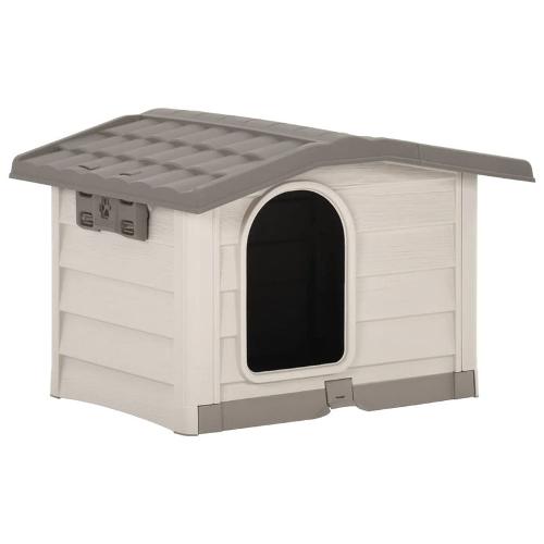 Dog house 89x75x62 cm beige and brown