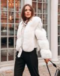 Women Genuine Leather Jacket with Fox Fur - Slim Fit