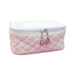 Customizable promotional pull handle detail make-up case in soft level white
